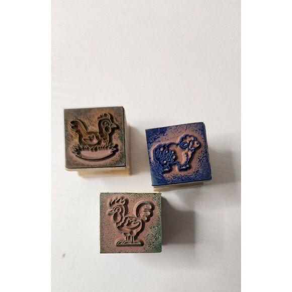Set of 3 Barnyard Animals Rubber Stamps - Picture 4 of 4